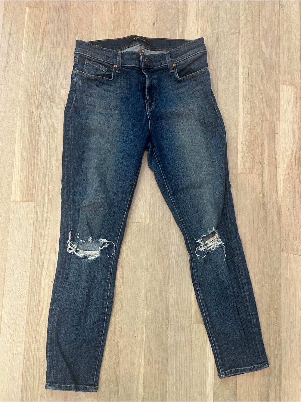 J Brand Dark Blue Distressed Women’s Jeans - Slim Fit